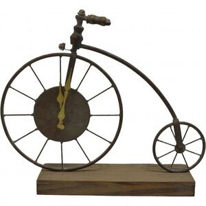 Metal Mechanical Tabletop Clock in Brown